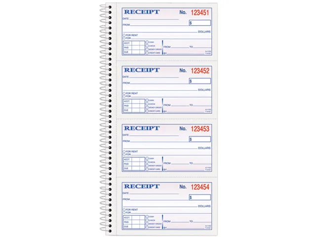 TOPS TOPS 4161 Money/Rent Receipt Spiral Book 200 Sets — product photo