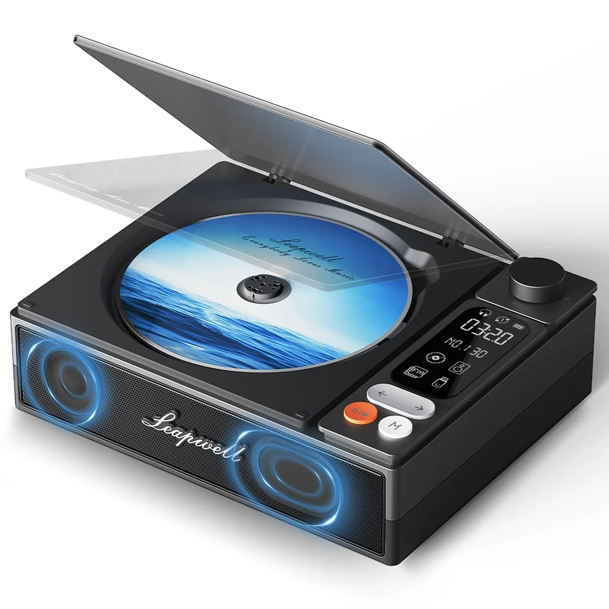  Leapwell L-CD202 Portable CD Player Bluetooth USB FM AUX Optical Black — product photo