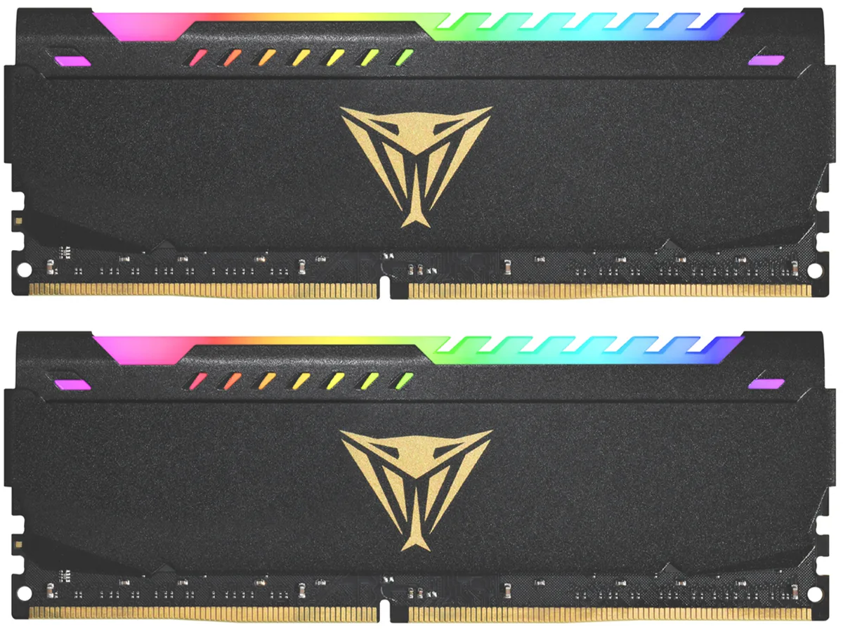 Patriot Memory Patriot Memory PVSR416G320C8K Viper Steel RGB 16GB (2 x 8GB) DDR4 3200 CL18 desktop RAM — product photo