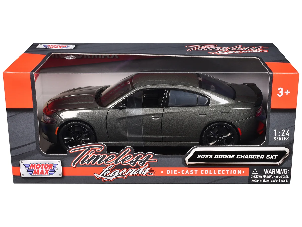 MOTORMAX MOTORMAX 2023 Dodge Charger SXT Gray Metallic Timeless Legends 1/24 Diecast — product photo