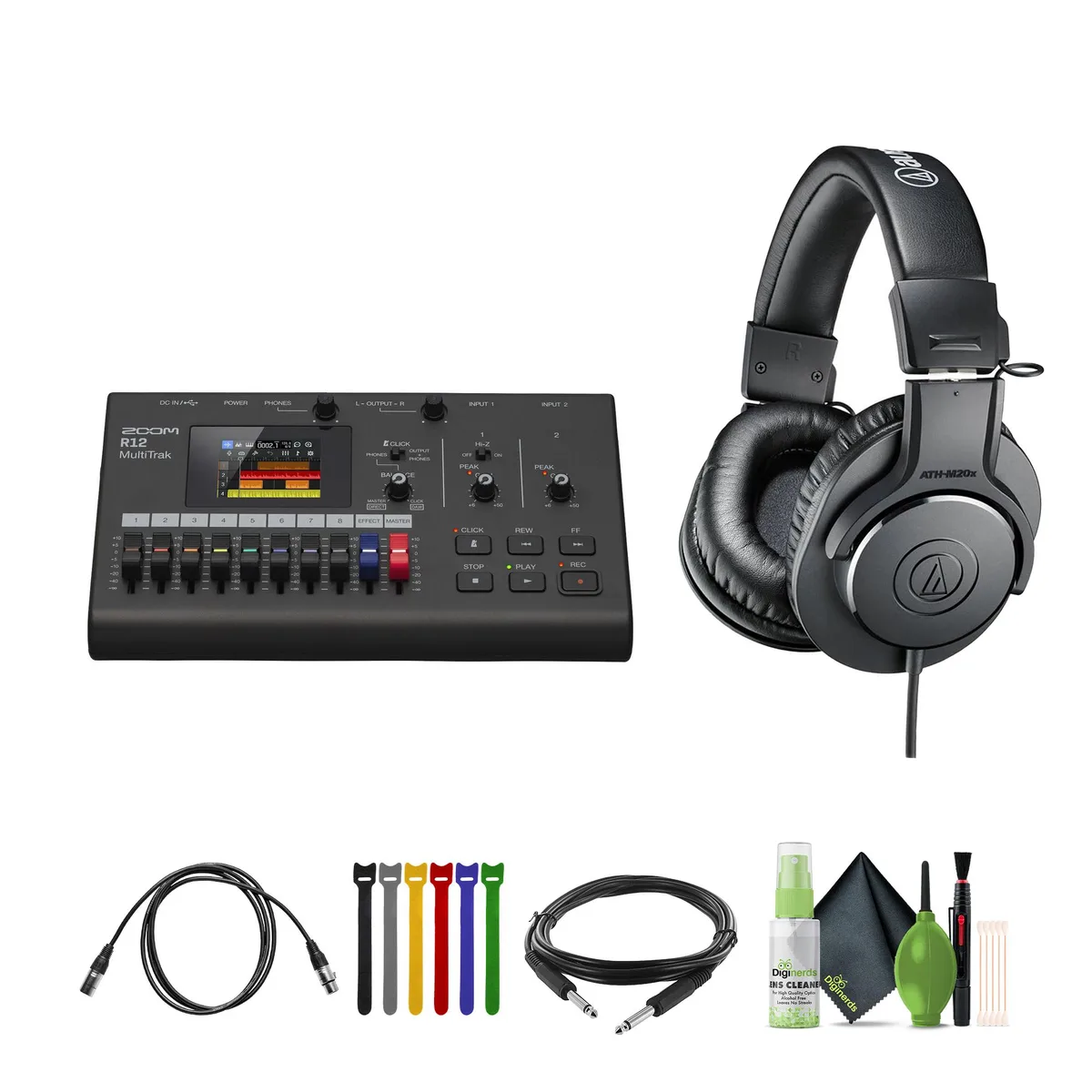Zoom Zoom R12 MultiTrak Recorder Bundle with ATH-M20x Headphones — product photo