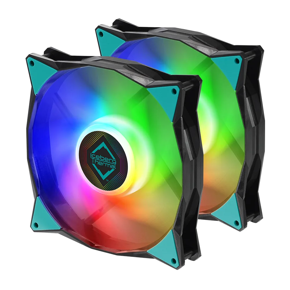 Iceberg Thermal Inc Iceberg Thermal Inc IceGALE ARGB 140mm PWM case fan 2-pack black — product photo