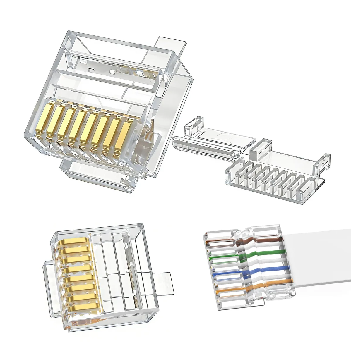  Jadaol Cat6 RJ45 Connectors 20-Pack for 30/32AWG Flat Cable — product photo