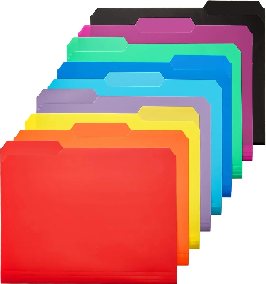  KTRIO 9 Pack Plastic File Folders Letter Size Erasable Tabs 9 Colors — product photo