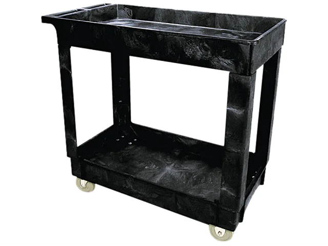 Rubbermaid Rubbermaid 9T6600BLA office furniture utility cart 2-shelf 16w 34d 31h 500lb — product photo