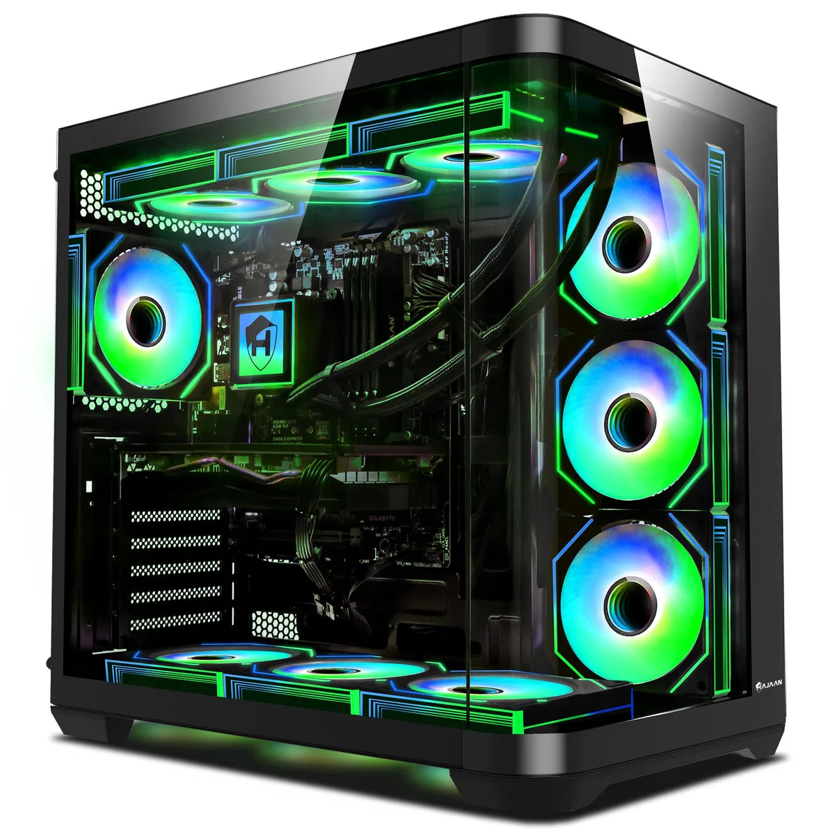 HAJAAN HAJAAN PhantomX Liquid-Cooled Gaming PC i5-12400F RTX 5070 32GB 1TB — product photo