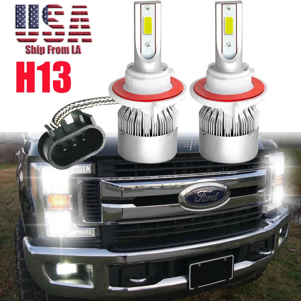 GUOKE GUOKE LC6 H13 6000K LED Headlight Bulbs 60W 7600LM Pair — product photo