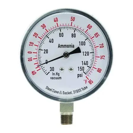 Value Brand Value Brand Compound Gauge Ammonia 3 1/2 In 150 Psi — product photo