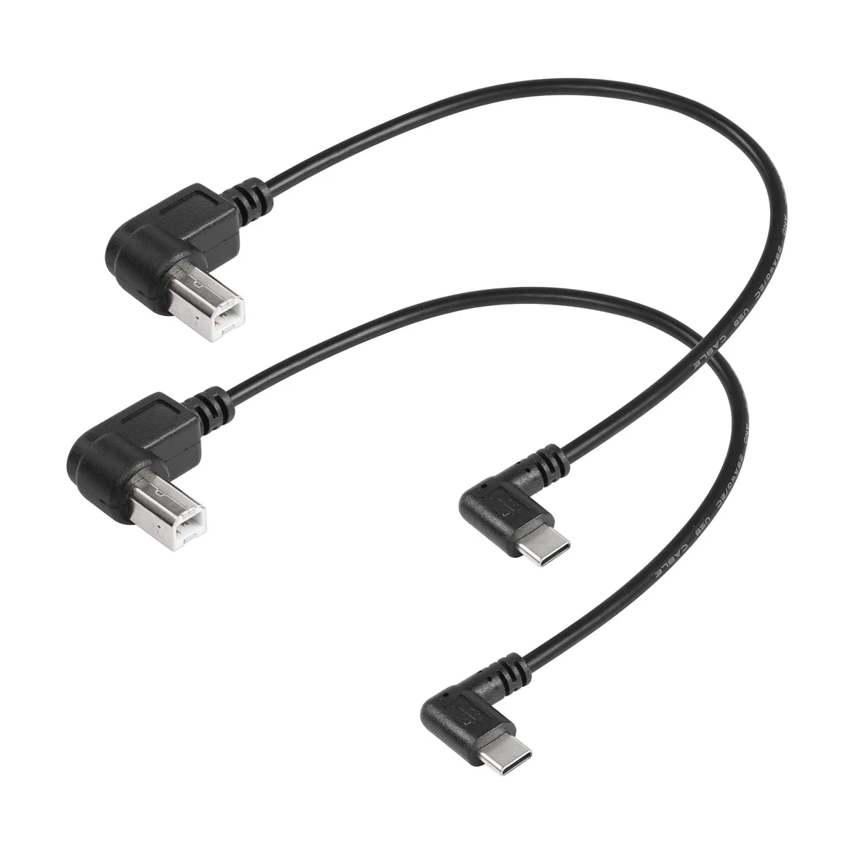 BUCIER BUCIER 2-Pack USB C Printer Cable 11.8in Right-Angled USB B to USB C Male 480Mbps — product photo