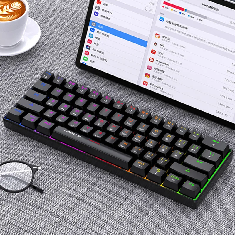 Bazarc Bazarc 61-key mechanical keyboard 3000mAh RGB three-mode wireless 292x102x32mm — product photo