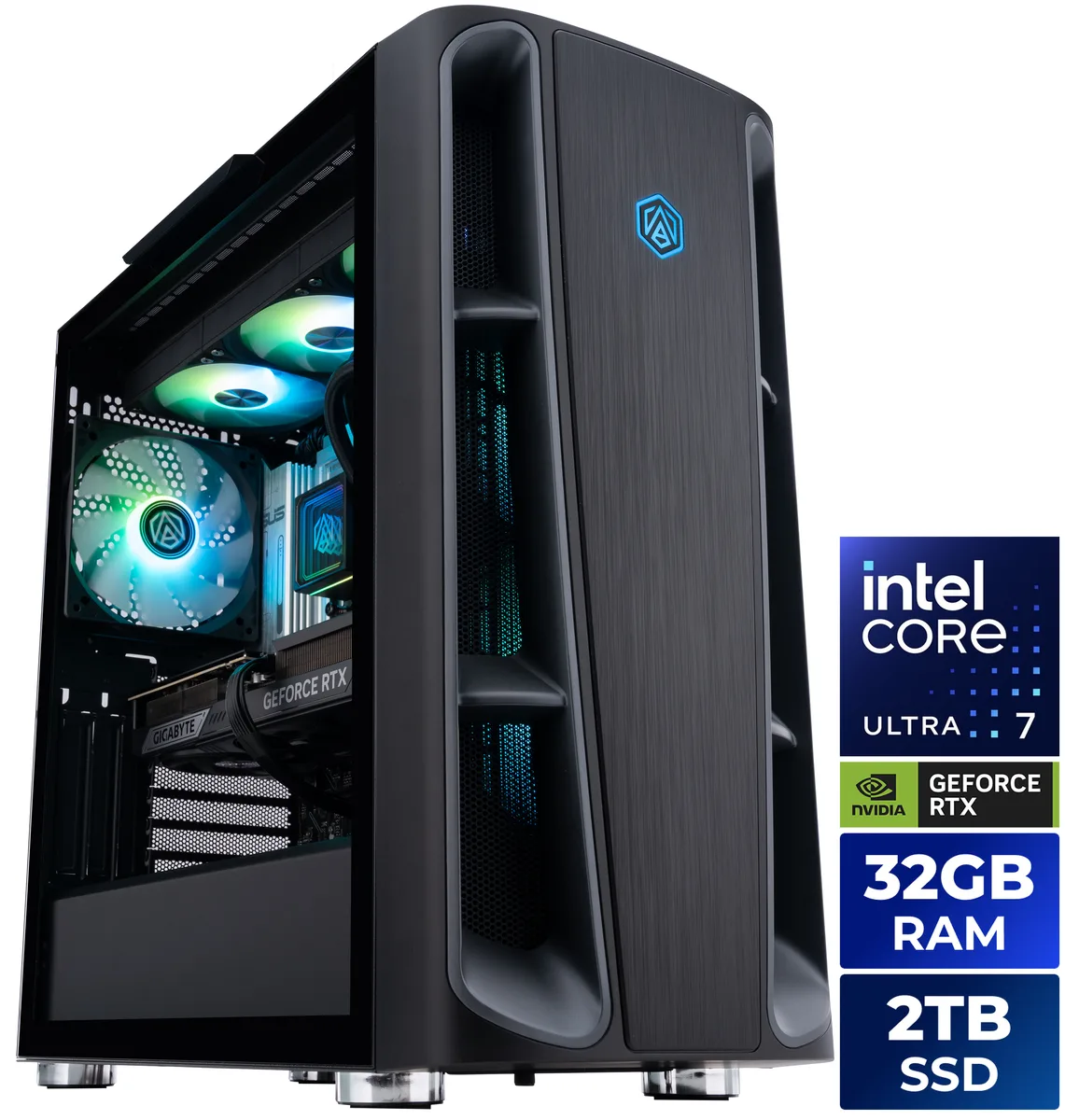 ABS ABS KIIA270K5070Ti gaming PC Intel Core Ultra 7 270K Plus RTX 5070 Ti 16GB 32GB DDR5 2TB NVMe — product photo