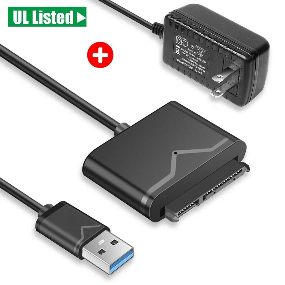 WRIARICH WRIARICH UT-3112 SATA to USB 3.0 Hard Drive Adapter with 12V/2A Power — product photo