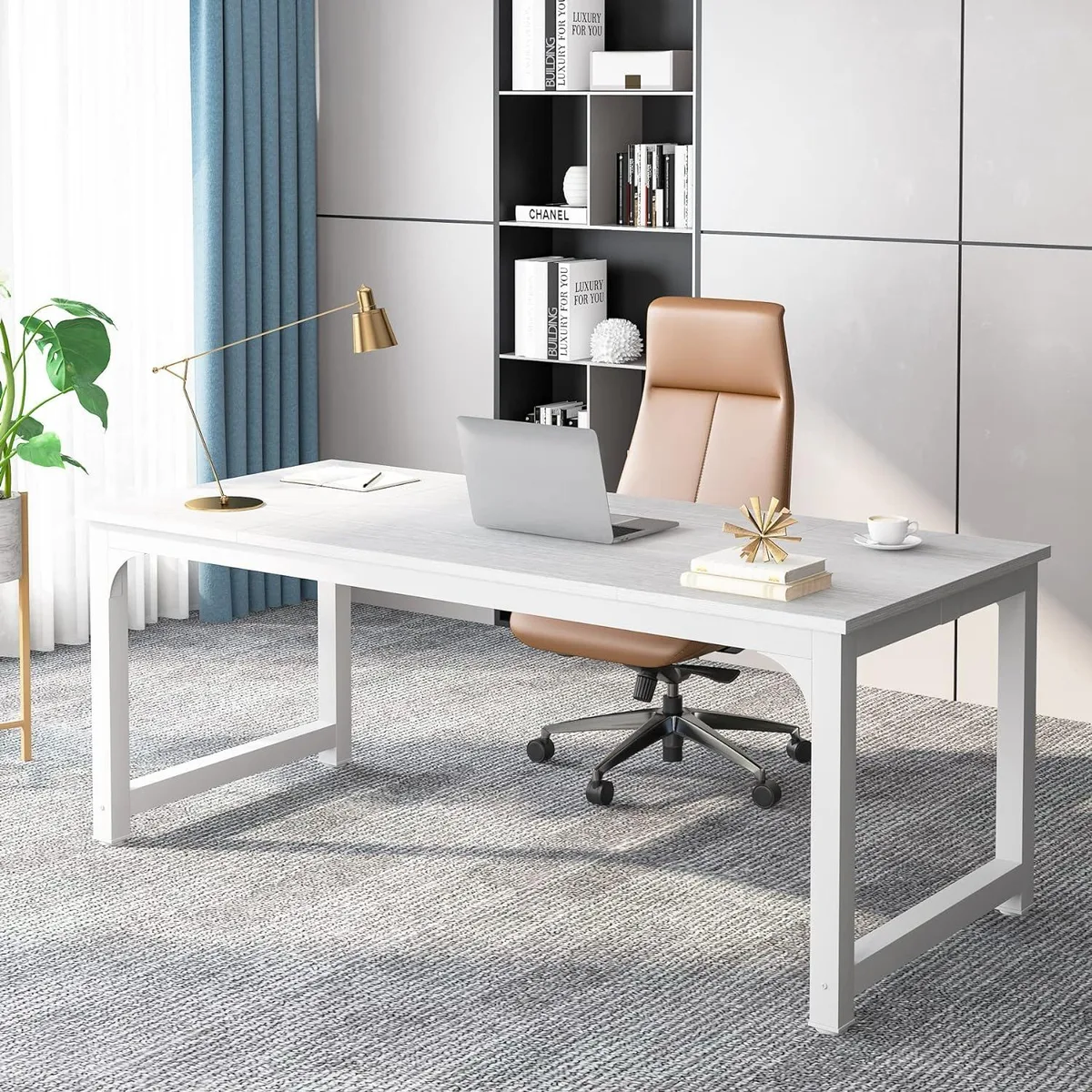 PISKEKAT PISKEKAT 70.8" White Executive Desk Office Equipment — product photo