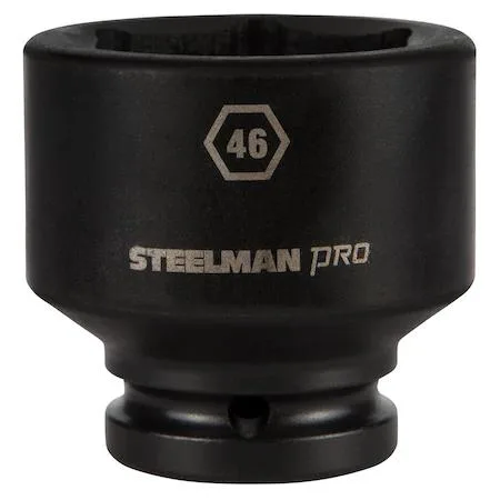 Black phosphate-coated 46 mm 6-point 3/4-inch drive impact socket