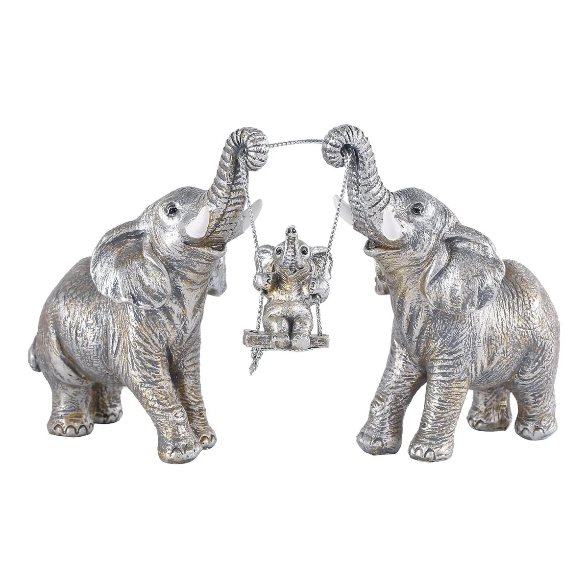 TOHLUCS Elephant Family Statue Silver 10" 1.1lb — product photo
