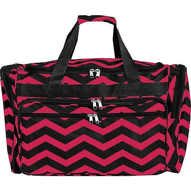 World Traveler World Traveler 81T22 22in Checked Luggage Fuchsia Black Chevron — product photo