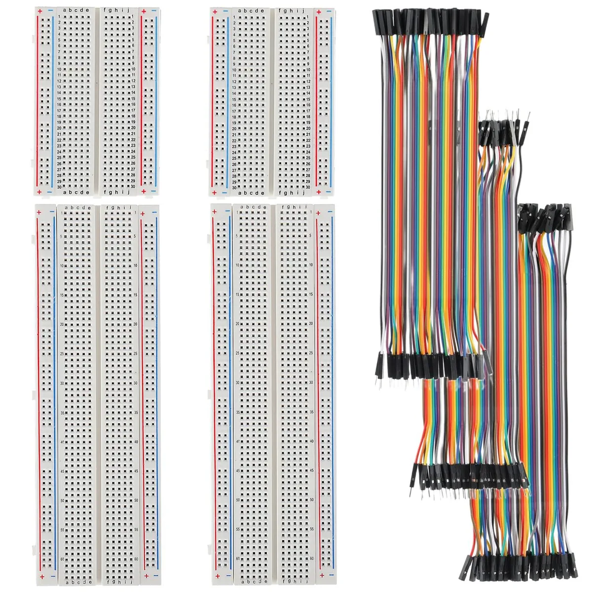 Breadboard kit with two 830-point and two 400-point boards plus 40-pin jumper wires