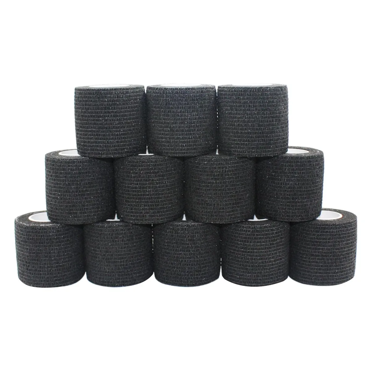 COMOmed COMOmed Self-Adherent Cohesive Bandage Black 2"×5yd 12 Rolls First Aid — product photo