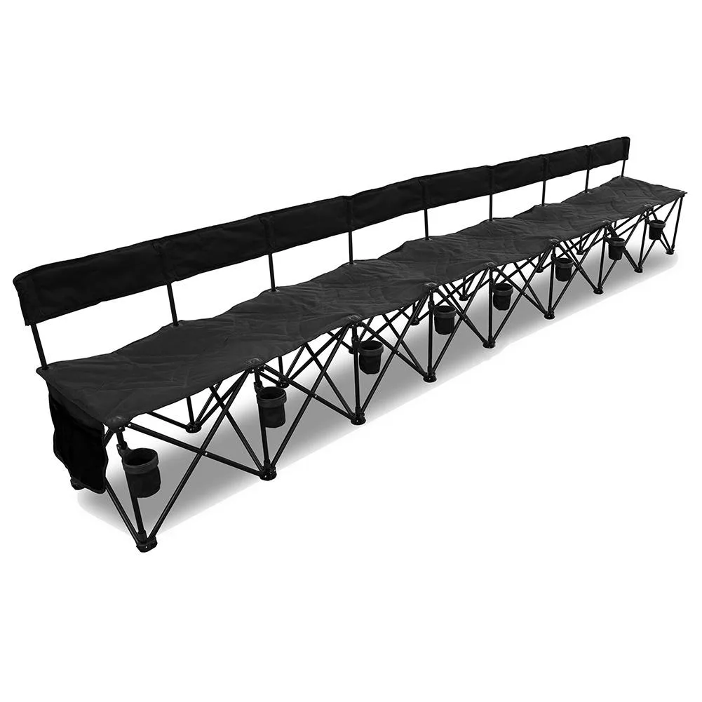 Vandue Corporation Vandue Corporation GoTEAM! Pro 8 Seat Folding Team Bench with Cupholders and Carry Case Black — product photo