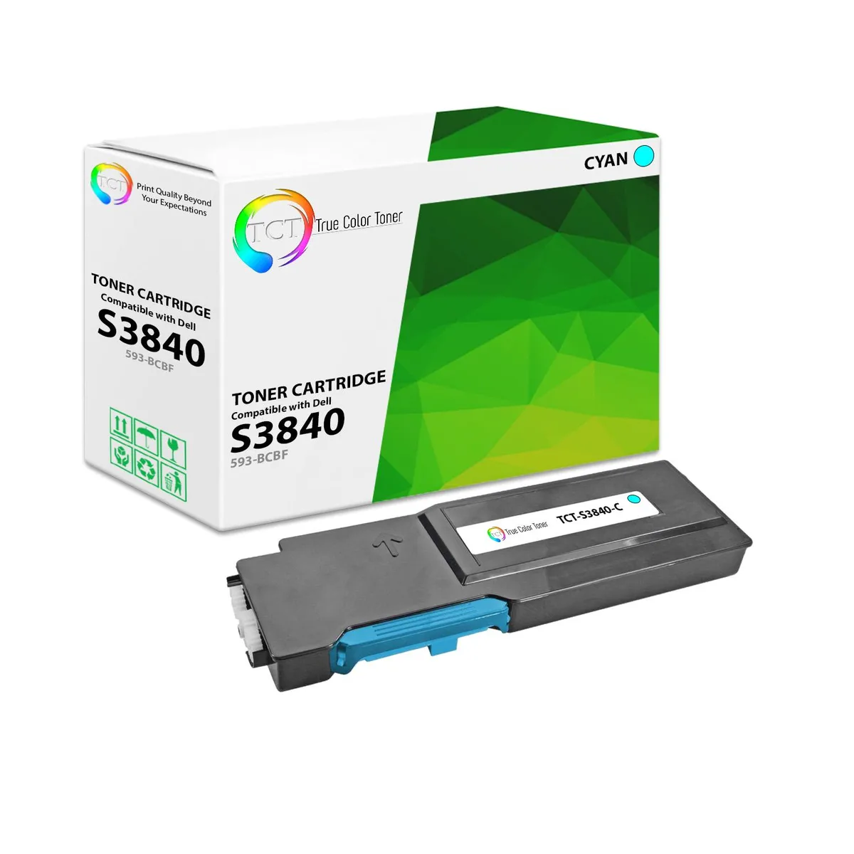 True Color Toner True Color Toner 593-BCBF Cyan Toner Cartridge High Yield 9000 Pages — product photo