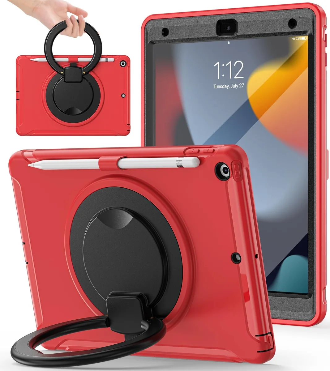 Bipra Bipra Rugged Case 10.2" iPad 7th/8th/9th Gen Red 2 in 1 accessory — product photo