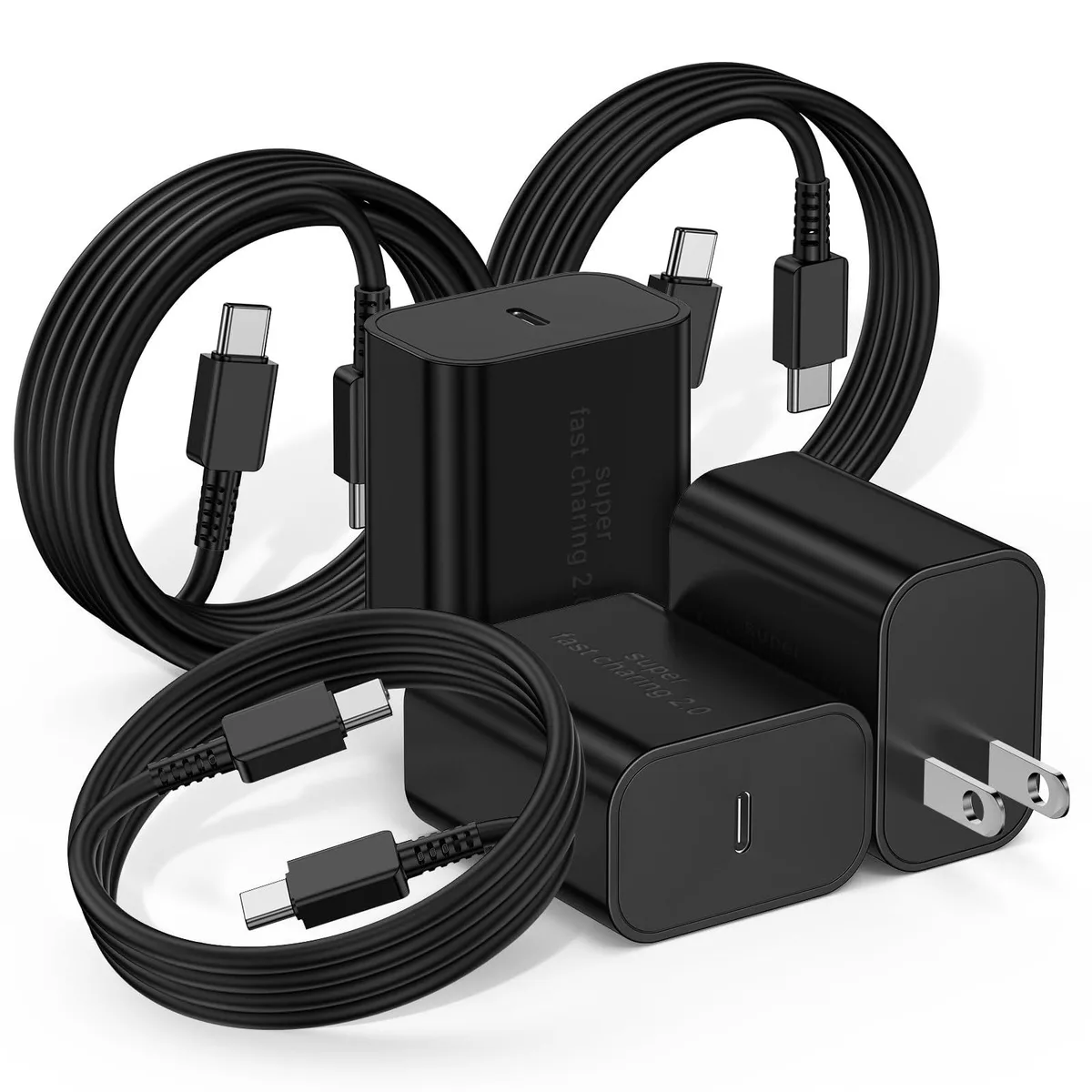 KEHIPI KEHIPI DP-A127F45 45W USB-C charger 3-pack 3+5.5+9.5FT cables — product photo
