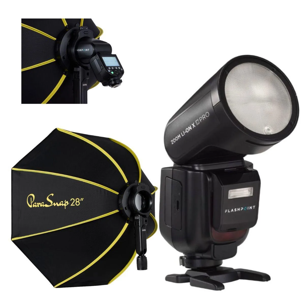 Flashpoint Brand Flashpoint Zoom Li-on X PRO R2 TTL 76 Ws Round Flash Kit 28" Softbox Nikon — product photo
