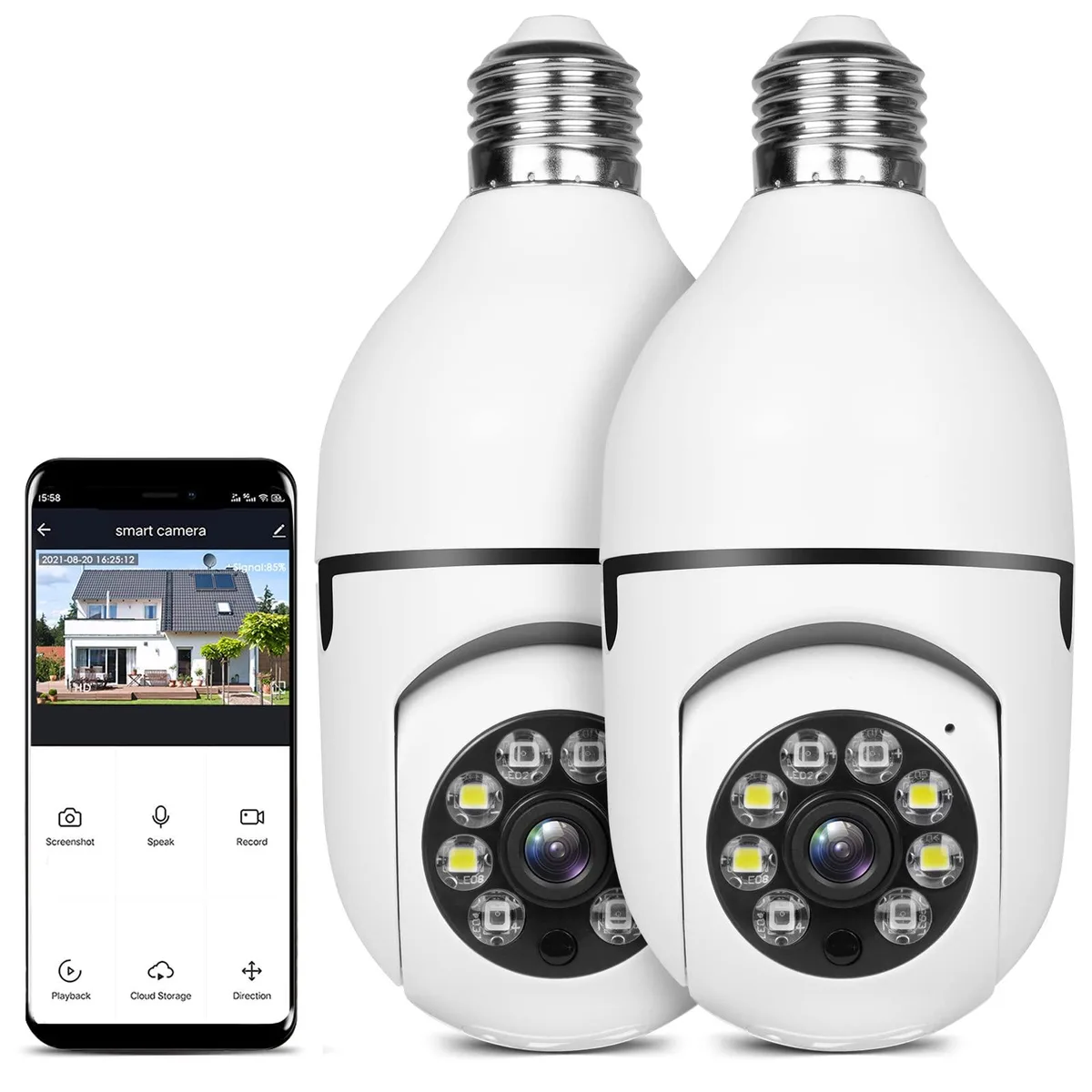 vibebli vibebli Security Camera 2-Pack 1080P E27 360° Panoramic — product photo