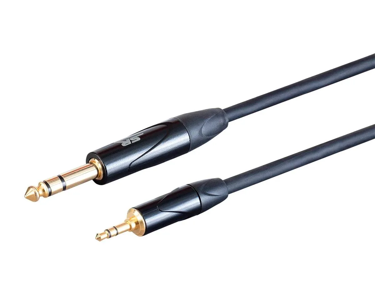 Monoprice Inc. Monoprice Inc. 1/4in TRS to 1/8in TRS Cable 6ft Black 24AWG Stage Right 135797 — product photo