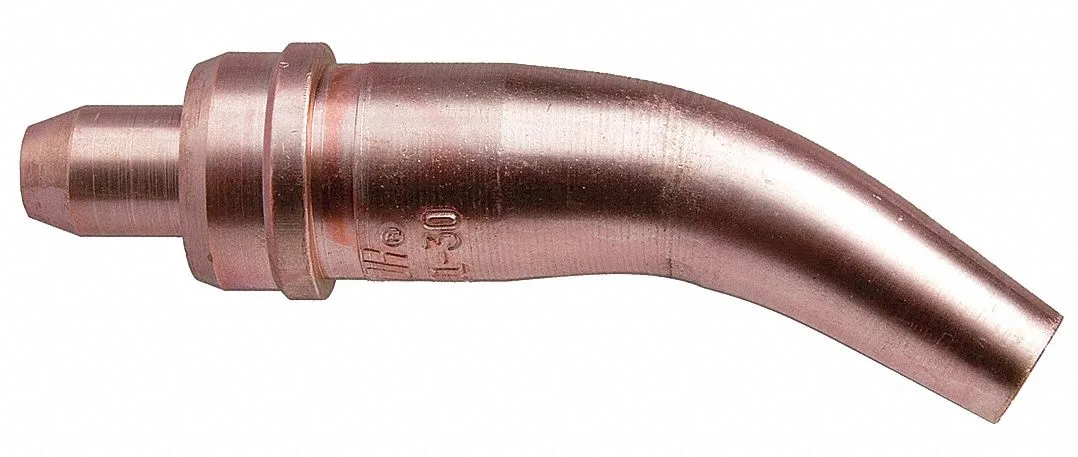 Small brass Victor cutting tip, size 1 acetylene one-piece design