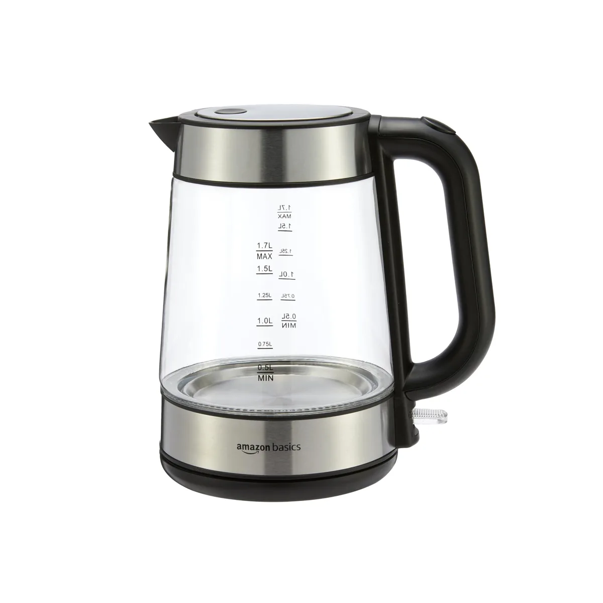  Amazon Basics kettle2 1.7 L electric kettle, 1500 W, black and silver — product photo