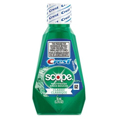 Procter &amp; Gamble Procter &amp; Gamble 97506 Crest + Scope Classic Mint Mouthwash 36 mL 180-pack oral care — product photo