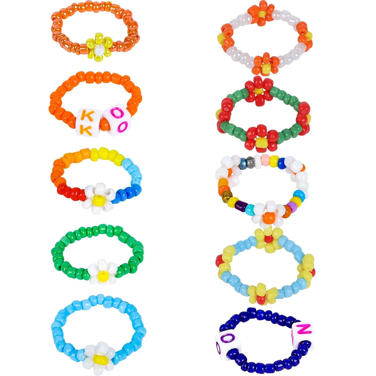  CÉLLOT 5187-2 Adjustable Acrylic Rings 10Pcs Multicolor — product photo