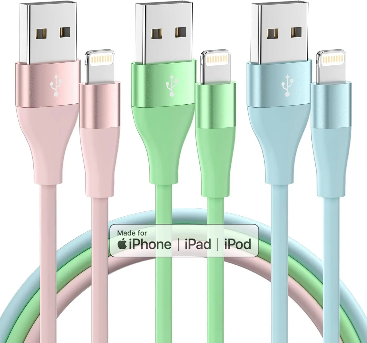 MCHOSE MCHOSE Lightning Cable 3Pack 10 FT MFi Certified 2.4A 480 Mbps — product photo