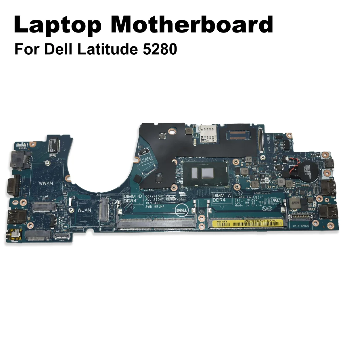 DELL DELL Latitude 5280 Core i5-7300U 2.60 GHz Motherboard 4T711 — product photo