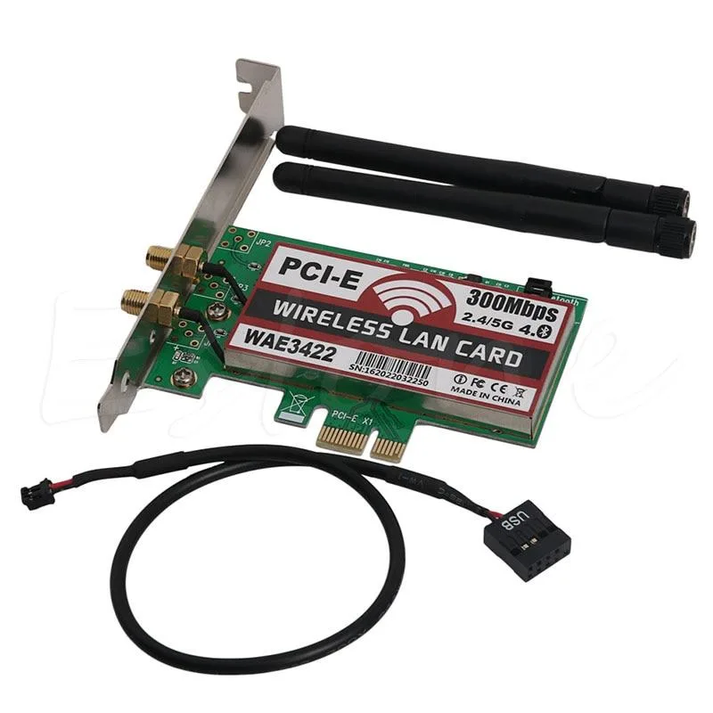 YINGHUA YINGHUA WAE3422 PCIe Wi-Fi adapter 300Mbps dual-band 2.5G/5G 2dBi antenna — product photo