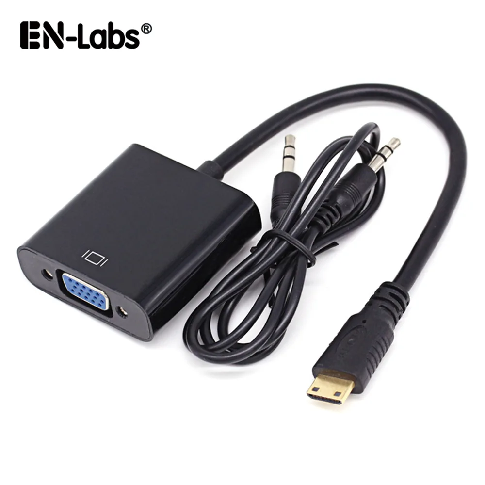 EN-Labs EN-Labs ADMINIHD2VGAABK Mini HDMI to VGA Audio Video Converter 3.5mm Black — product photo