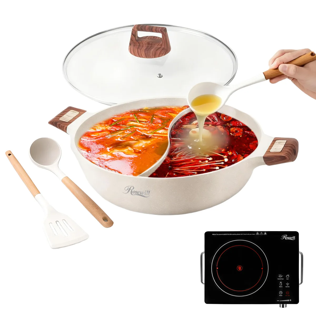 Rosewill Rosewill RHCW-24001LG 4.2QT Divided Electric Skillet 13 inch — product photo