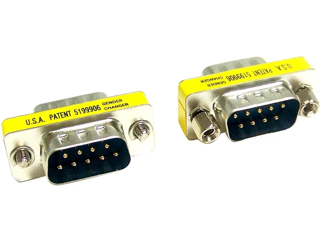 Micro Connectors Micro Connectors G02-104SL DB9 Male/Male Gender Changer Slim — product photo