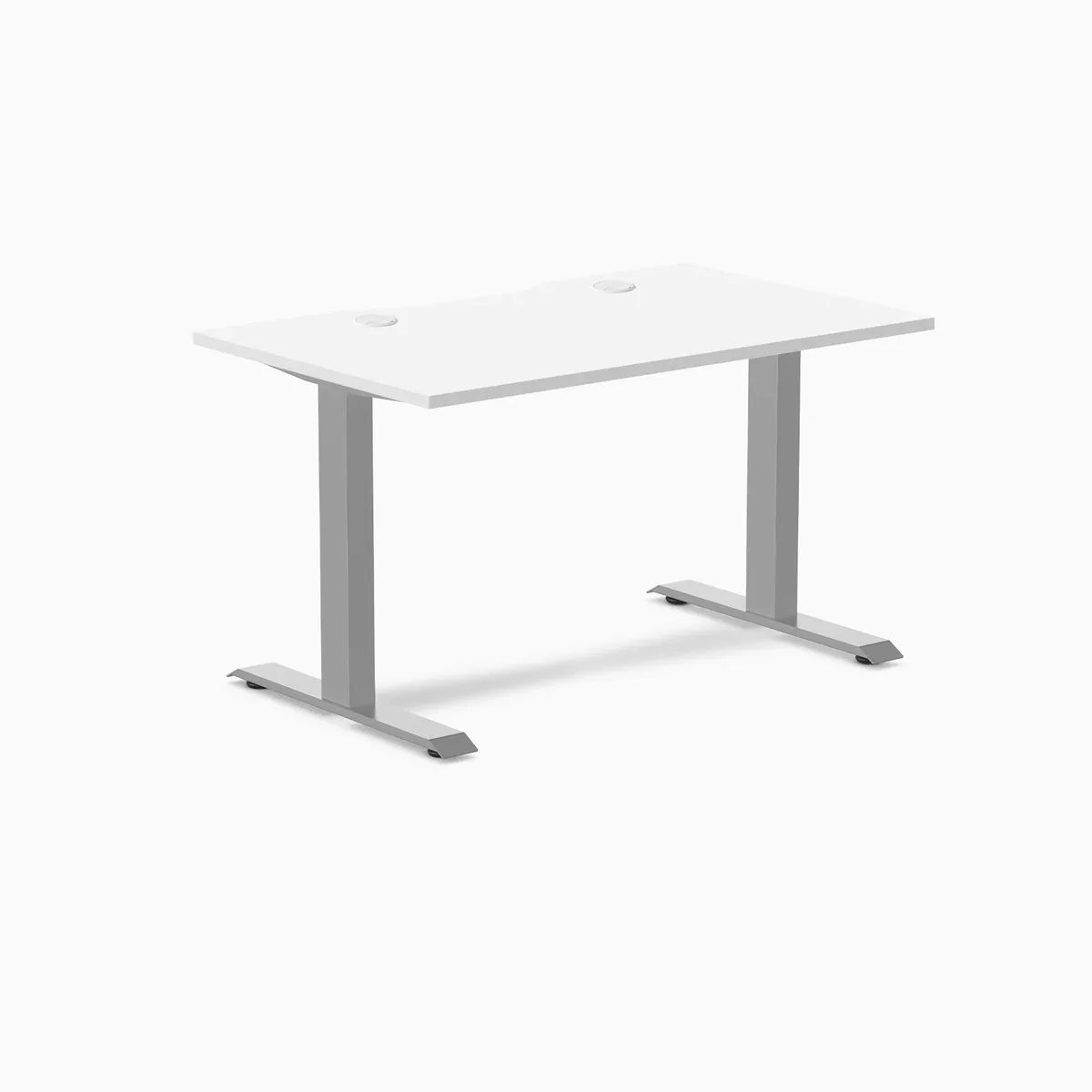 Desky Desky Zero Scalloped Laminate Desk White / Grey 47.2 x 29.5 in with Grommets — product photo