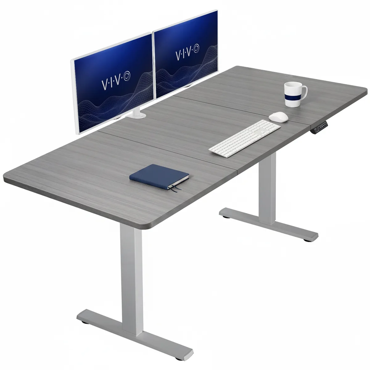 VIVO VIVO Electric Standing Desk 71 x 36 Dark Gray Top Gray Frame — product photo