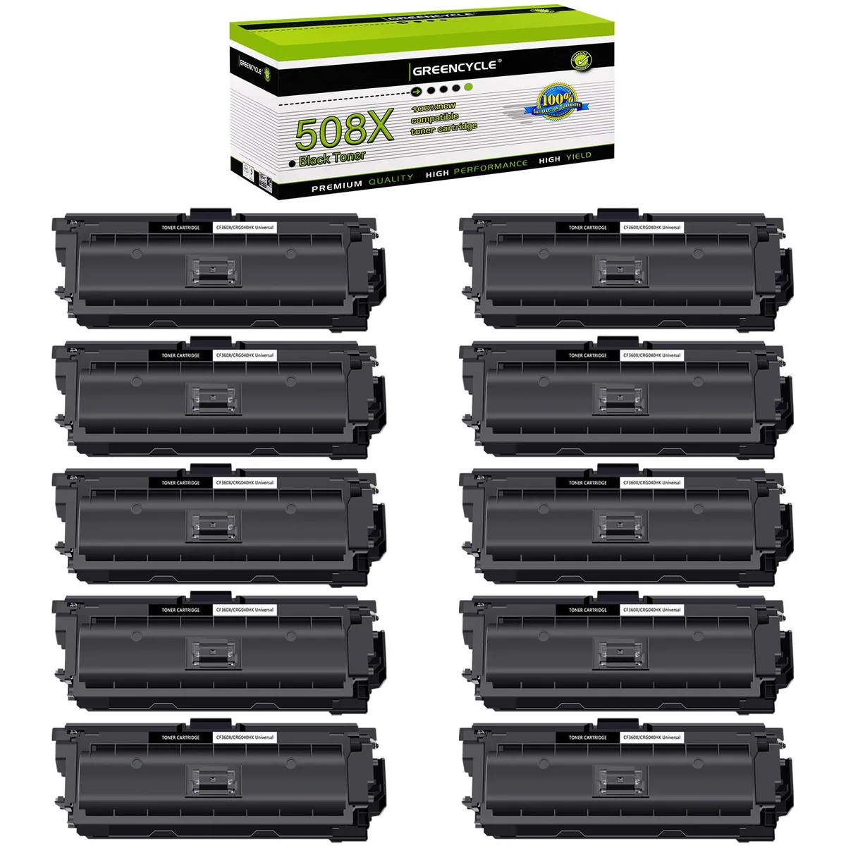GREENCYCLE GREENCYCLE 508X CF360X Black Toner Cartridge 10 Pack — product photo