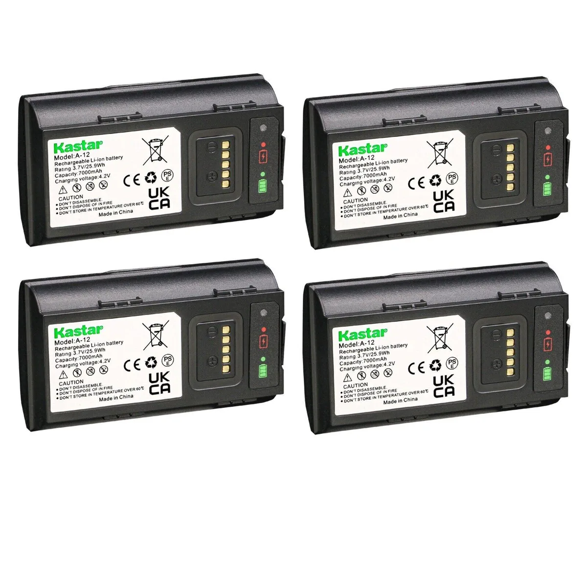 Kastar Kastar A-12 4-Pack 3.7V 7000mAh Camera Battery — product photo