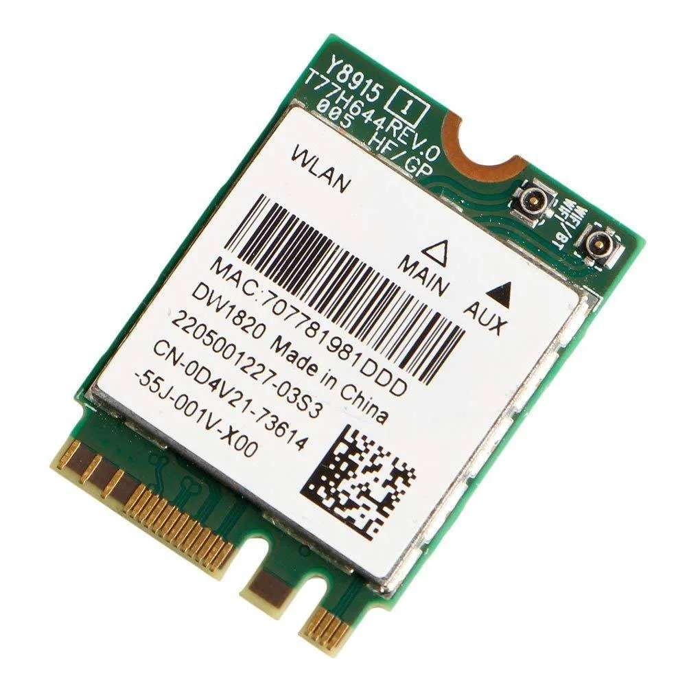 DELL DELL DW1820 802.11AC BT4.1 QCNFA344A M.2 Wi-Fi adapter D4V21 0D4V21 — product photo