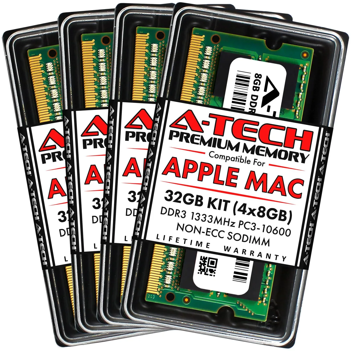 A-Tech A-Tech 32GB (4x8GB) DDR3 1333MHz SODIMM 204-Pin memory upgrade for iMac Mid 2010 Mid 2011 — product photo