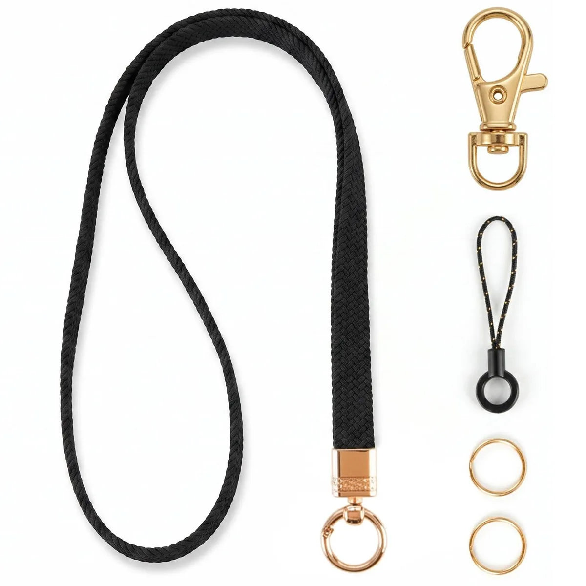 Eirnvop Stretchy Lanyard Black 100% Nylon — product photo