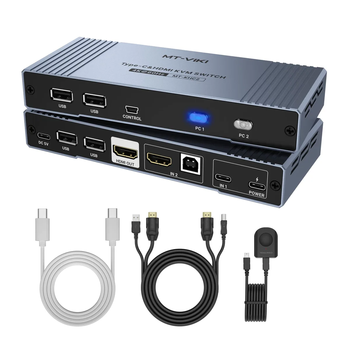 Vszerda Vszerda KHC2-DE 2-Port USB-C HDMI KVM Switch 4K60Hz 65W PD — product photo