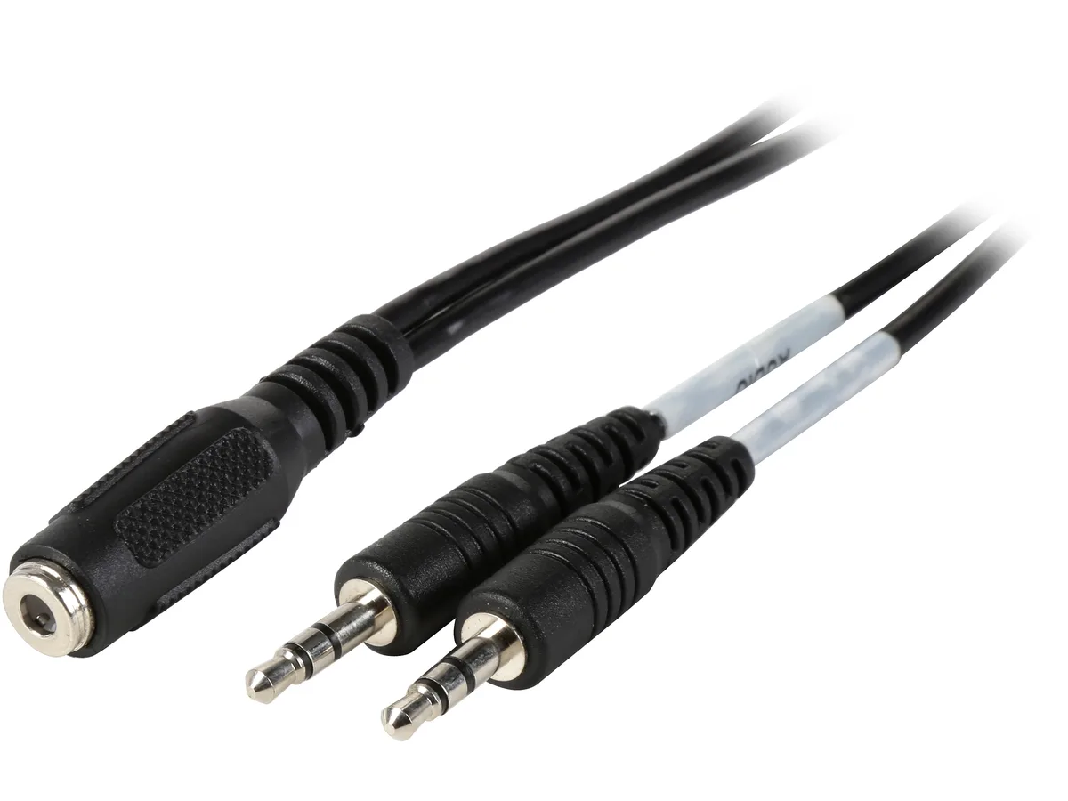 Tripp Lite Tripp Lite P318-06N-FMM 6" 3.5mm Headset Splitter 4-Position to 2x 3-Position — product photo