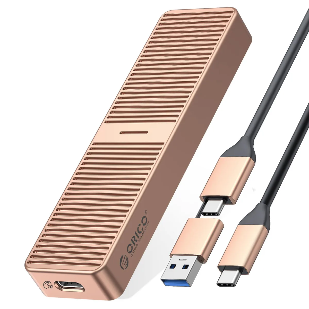 Orico Orico M.2 NVMe/SATA SSD Enclosure USB 3.2 10Gbps Rose Gold — product photo