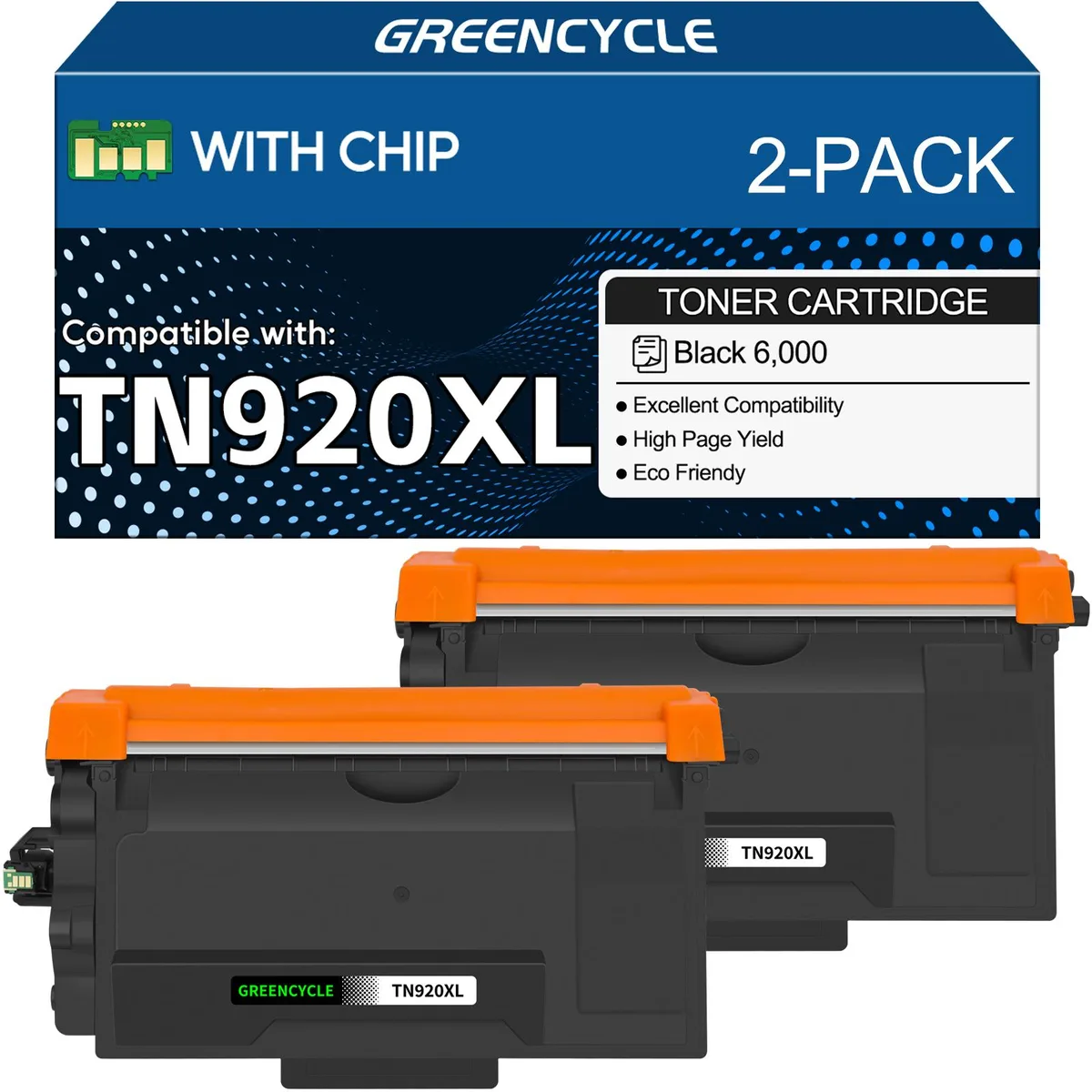 GREENCYCLE GREENCYCLE TN920XL toner cartridge 2 pack 6000 pages — product photo